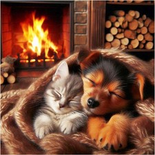 Dog and Cat Diamond Art Kits for Adults, 5D Diamond Painting Kits for Adults, DI