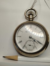1897 Elgin Grade 73 Pocket Watch 18s 7 Jewel Silveroid Case Roman Dial Runs