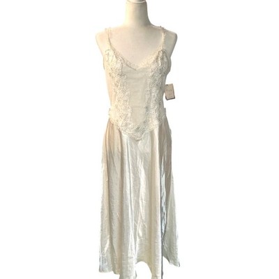 Flora Nikrooz Elegant Nightgown Lingerie Ivory Lace Embroidered Size XL New