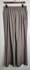 Varley Tacoma Straight Pleat Pants 28 Womens Sz L Taupe Stretch Ripstop Pockets