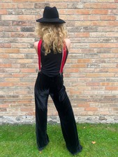 DOLCE & GABBANA Vintage 1990s Low Rise Black Velvet Dress Pants