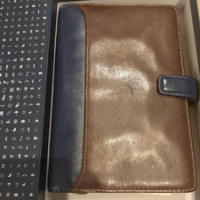 FILOFAX Nappa Personal Leather Organizer Two-Tone 23mm Rings Aged Rare USED