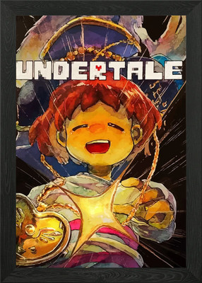 Undertale Frisk Smiling Fanart gerahmtes Wandbild Poster Leinwanddruck Bild