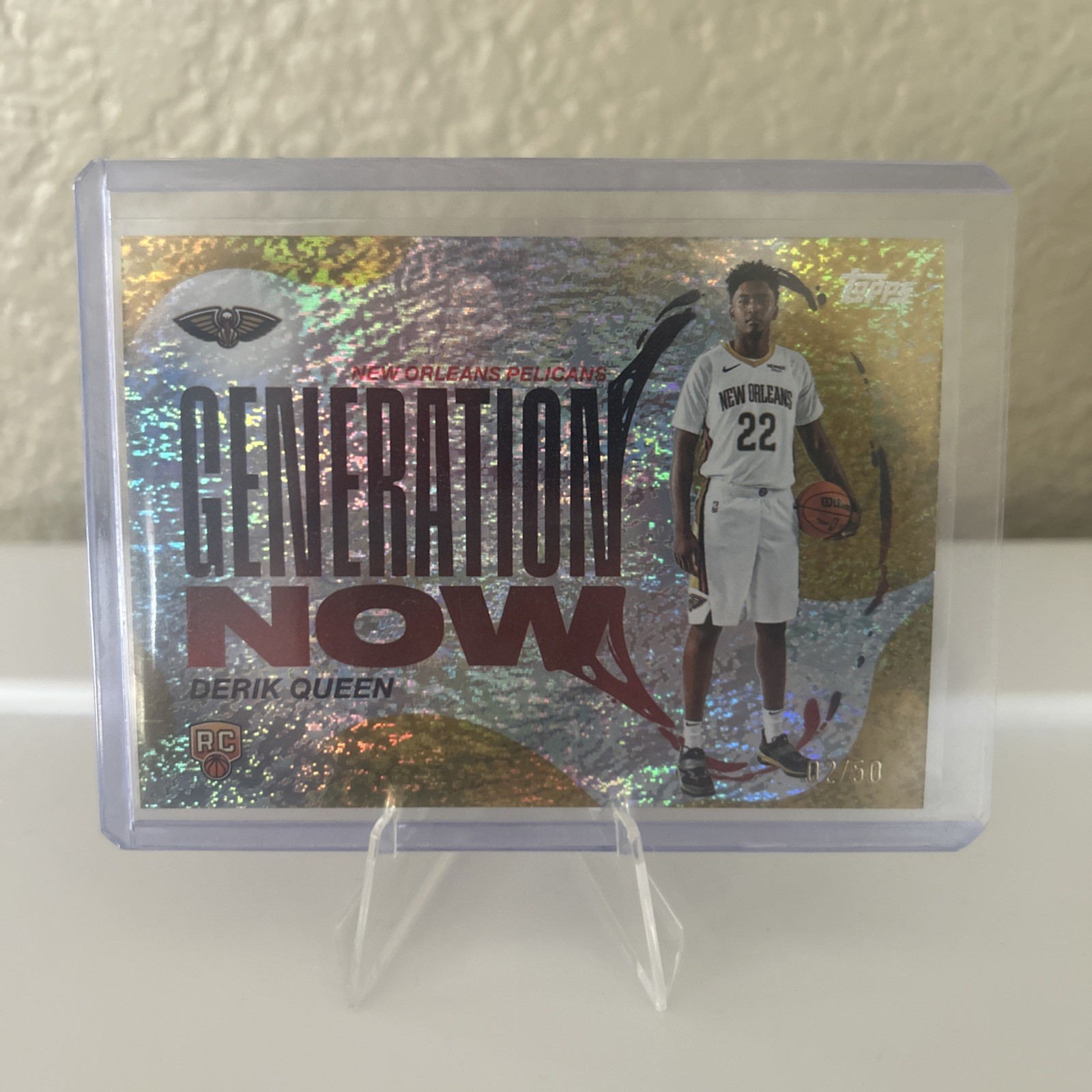 DERIK QUEEN 2025 TOPPS GOLD HOLOFOIL GENERATION NOW ROOKIE CARD /50