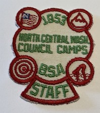 1953 North Central Washington Camp Staff Boy Scout Patch CF1