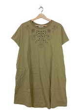 NEXT Kurzarmkleid Damen Kleid Gr. DE 42 khaki Casual-Look