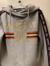 Superdry Paris Hoodie   Gold Logo, Athletic Crest   Size M   Soft Interior
