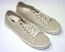 Sperry Striper II Low Sneaker STS 25886, Leather Upper, Light Gray,  10.5, New