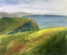 Coastal art  Original Oil Painting 12 X 10 Ins Dorset Artist CHRISTINE INGRAM