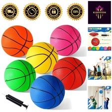 Fun Mini Basketball Set - 6PCS Vibrant Balls with Pump for Pool  Garden Play