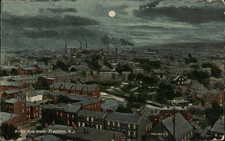 Trenton,NJ Birds Eye View Night Mercer County Leighton & Valentine Co. Vintage