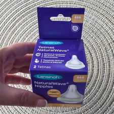 Lansinoh NaturalWave Bottle Nipples Fast Flow 2 Count BPA BPS Free Silicone