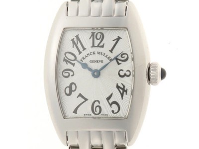 FRANCK MULLER Watch Tonneau Curvex Petit 2502QZ Stainless Steel White Used