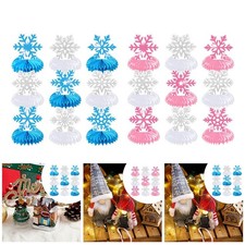 9x Snowflake Honeycomb Centerpieces 3D for Holiday Baby Shower Birthday