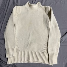 J Crew Always Ivory Roll Neck Oarsman Fisherman Knit Sweater Womens Size XXS