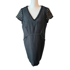 Adrianna Papell black woven studded sheath dress professional office wear