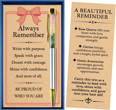 Inspirational Next Chapter Gift for Women with Crystal Pen and Message Card, Gra