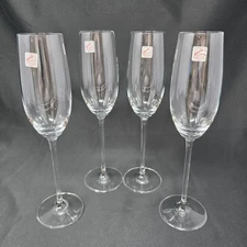 Zwiesel Glas Tritan Crystal Champagne Flutes 7.5 oz Germany Set of 4 Vintage 