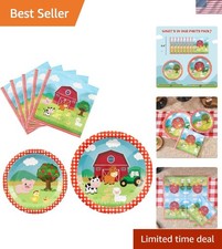 Farm Birthday Party Decorations 48PCS Farm Plates and Napkins