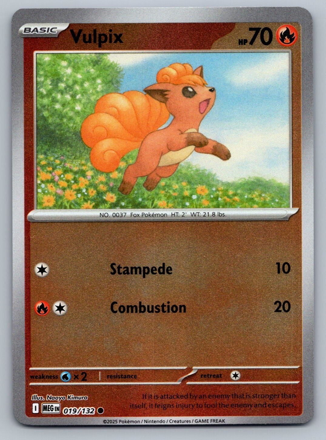 2025 Pokemon Mega Evolution Vulpix 019/132 Reverse Holo