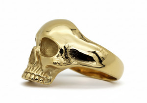 Authentic Small Gold Skull Ring – 18k Gold Plated 26