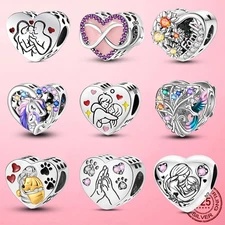 LAZA New 925 Sterling Silver DIY Charms CZ Frever Heart Love Fit Women Bracelet