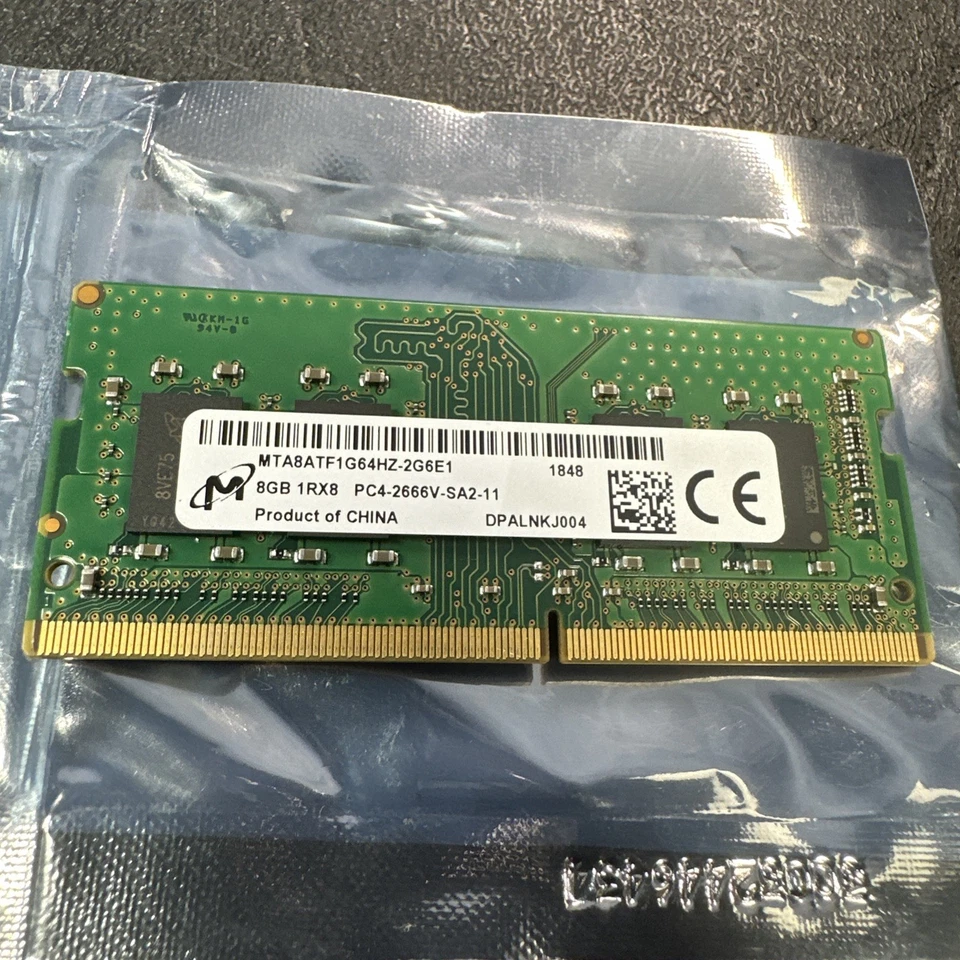 Portátil Micron 8GB DDR4 PC4-21300 1Rx8 SO-DIMM RAM MTA8ATF1G64HZ-2G6E1 Foto 4 de 4