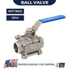 BUTT WELD End Ball Valve Stainless Steel 316 Full Port 1000 WOG w/Lock ALL SIZES