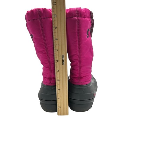 Stivali da neve Sorel giovani taglia US 4 cub grafica rosa nero isolati sci inverno - Foto 9 di 11