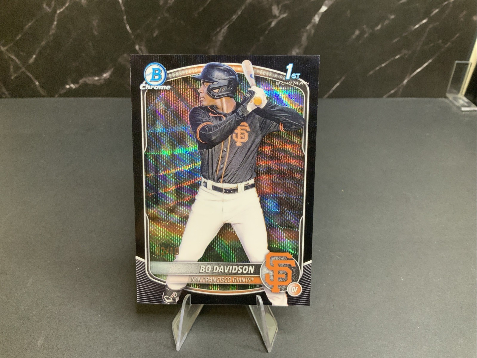 2025 Bowman Chrome Bo Davidson Black Wave Refractor /10 1st Bowman SF Giants