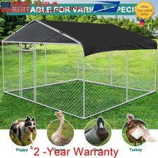 10X10 ft Pet Dog Run House Outdoor Kennel Shade Cage Enclosure w/ Cover Playpen