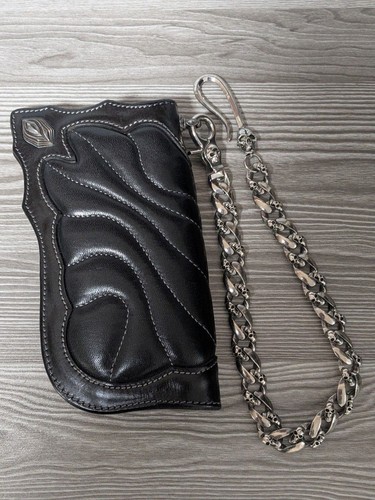 MANIFOLD Genuine Leather Long Wallet, Biker Wallet, Rider's Wallet, Concho Long