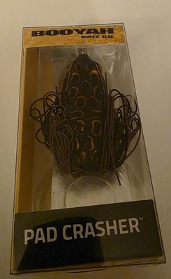 Booyah Pad Crasher Sunburn Frog Topwater Lure BYPC3909 Brown Black Orange
