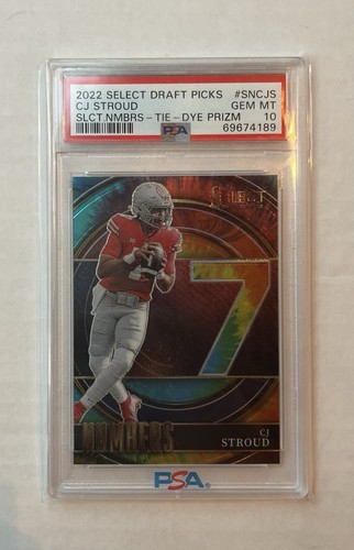 CJ Stroud [Tie Dye] #SNCJS 2022 Panini Select Draft Picks Numbers card