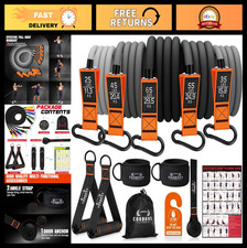 175lb Resistance Bands Set with Handles, Door Anchor  Ankle Straps for Home Gym