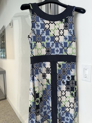 Tory Burch Gemini Link  Blue, Green, White/Cream, Black Women s Dress Size Small