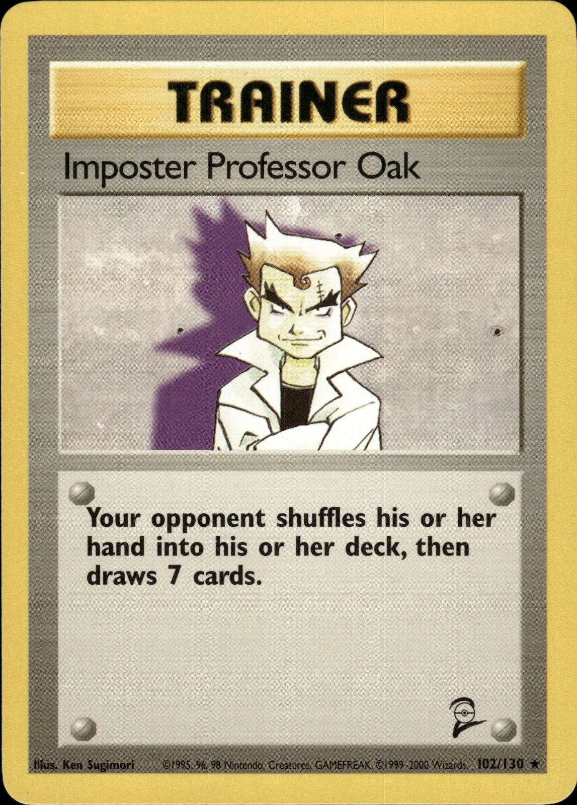 Pokemon Base Set 2 Rare Imposter Professor Oak 102/130 - Near Mint (NM)