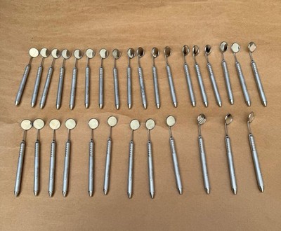 Lot of 100  Hu-Friedy MH6 Dental Mirrors   Satin Steel Handles
