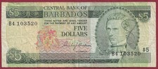 Barbados 5 Dollars P-31 Serie B4 (1973)