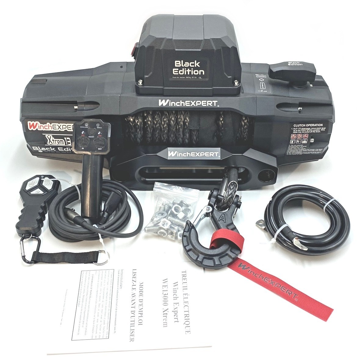 Treuil 5900 kg etanche IP68 avec corde synthetique legere et telecommande