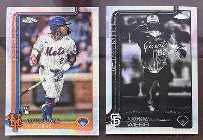 2025 Topps Chrome Baseball: REFRACTORS & SERIALS:  U Pick, 50 Cent Shipping