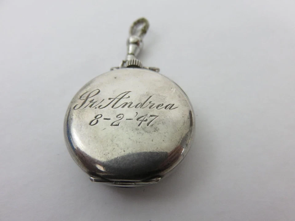 Reloj Bolsillo Gotham Plata Esterlina Damas Colgante Monja/Enfermera 1947 Suizo Funcionando Foto 3 de 4