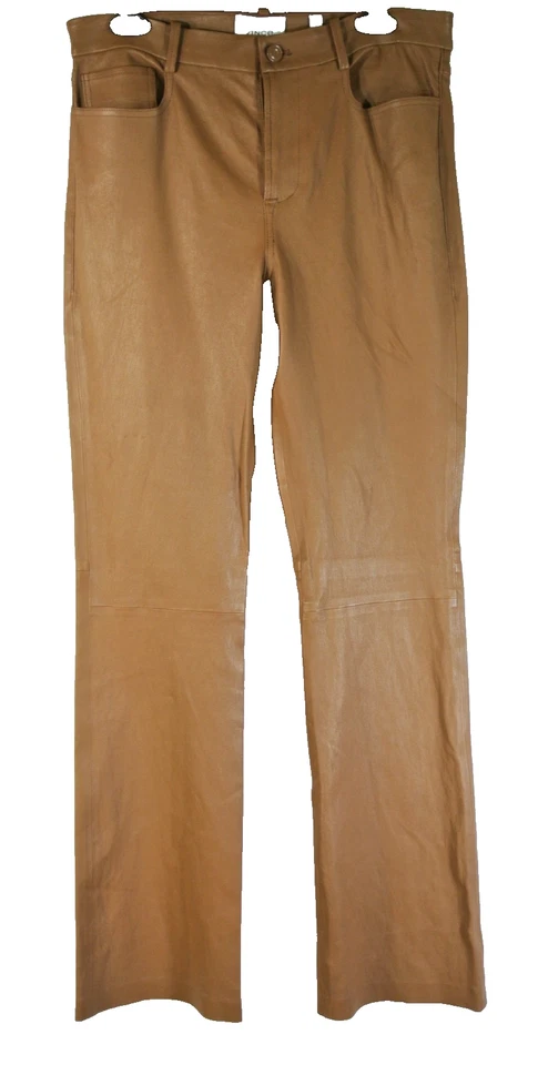 NUEVO, VINCE Pantalón Corte Bota Cuero Elástico en Marrón Talla 12 #P3731 Foto 2 de 4