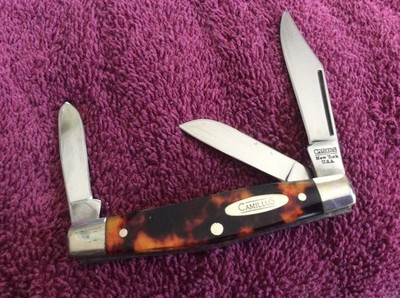 Camillus USA Stockman Knife 1990's Imitation Tortoise Handles Mint