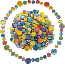 Mosaic Tiles for Crafts, 1.1LB Colorful Glass Mosaic Pieces for Art Supplies, As