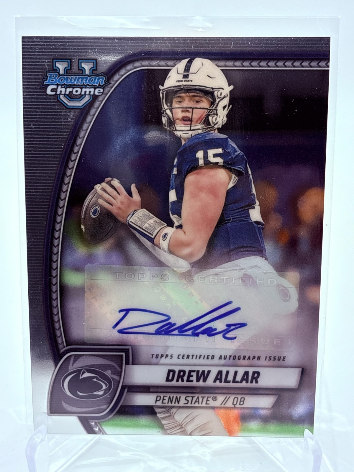 Drew Allar 2024 Bowman Chrome U Football Auto Autograph Penn State Lions