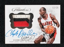 2017-18 Panini Flawless Patch Auto 12/25 Clyde Drexler HOF