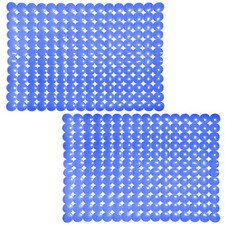 Blue Kitchen Sink Mat Plastic PVC Dish Drying Pad Protector 15x11 Inch 2 PCS