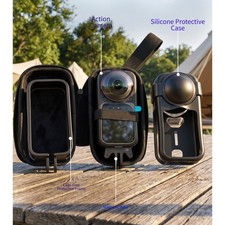 PU Storage Bag for Insta360 X6 Camera Water Resistant Lightweight Travel Case