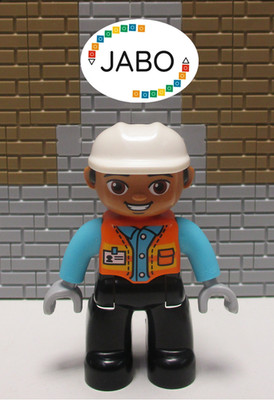 ( Q13/105 ) Lego Duplo Figur Mann Bauarbeiter